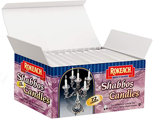 Rokeach Traditional Shabbat Candles, 72 Count