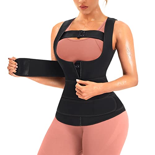  A+ Choice Sauna Vest Waist Trainer for Men - Mens Sauna Suit  Double Sweat Belt Body Shaper for Belly Fat Slimming Gym Workout Faja Para  Hombre Size Small : Sports