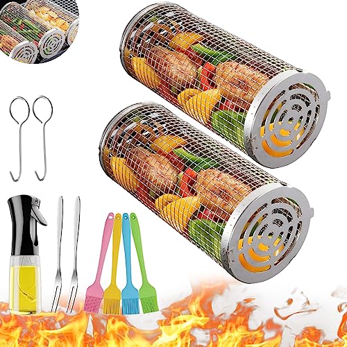 Rolling Grilling Baskets - Perfect for Outdoor Grilling