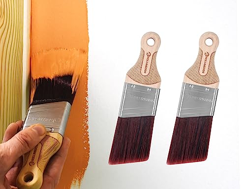 RollingDog 2 Angled Trim Paint Brush Set for Wall and Furniture (Pack of 2)