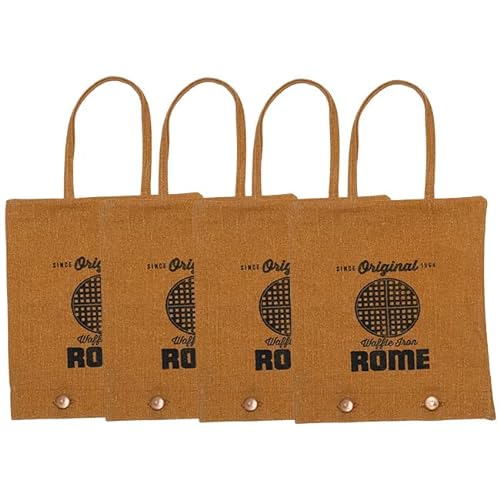 Rome Waffle Iron Canvas Storage Bags, 4 Pack