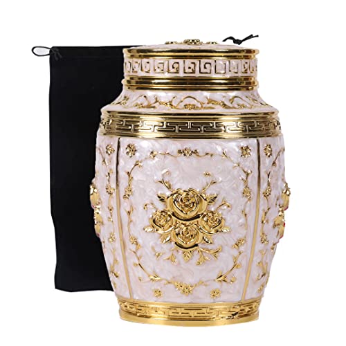 Rose Flower Cremation Urn - Medium Size - Gold