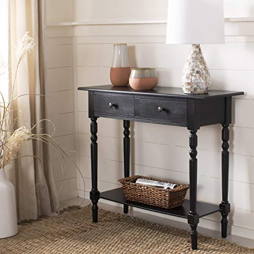 Rosemary Distressed Black Console Table