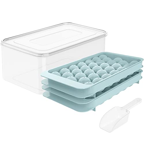 ICEXXP 4 Pack Ice Cube Tray with Lid and Bin, Ice Cube Trays for Freezer  with