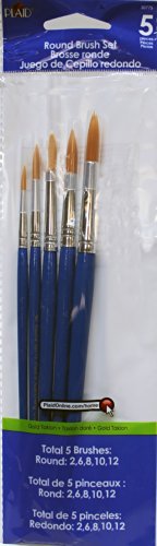 Round Paint Brush Set, Golden Taklon Bristles