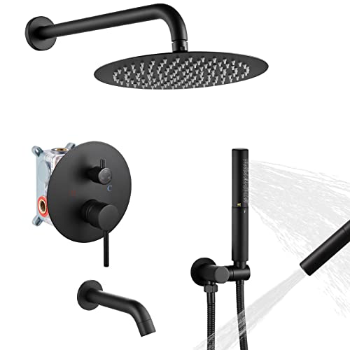 Round Shower System Set with Tub Spout