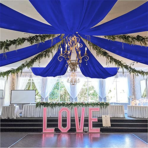 Royal Blue Ceiling Drapes for Wedding Decorations