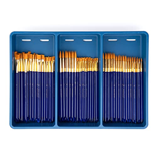 Royal Brush Gold Taklon Assorted Sizes Paint Brush Pack - 120 Brushes