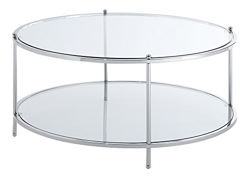 Royal Crest 2 Tier Round Glass Coffee Table