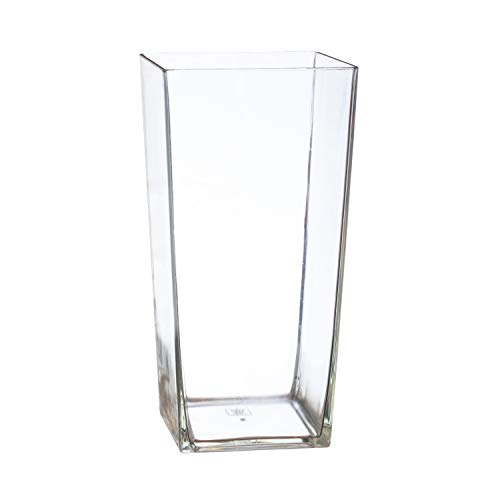 Clear Acrylic Square Tapered Vase - 5"X10" Tall Cube Shape