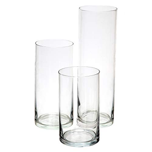 Royal Imports Glass Cylinder Vases - Set of 3