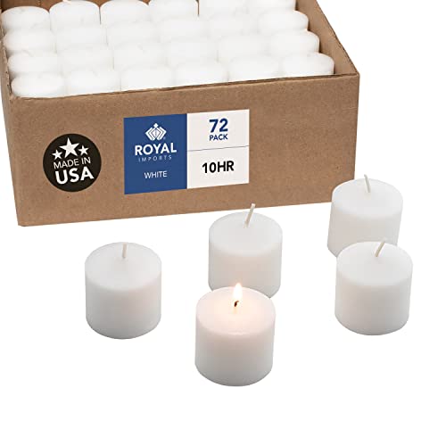 Royal Imports Votive Candles - Box of 72, Unscented White Wax