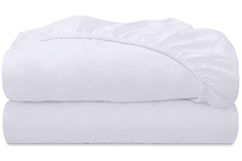 Ultra Soft 2 Pack Queen Fitted Sheet Set - Hotel Quality - White