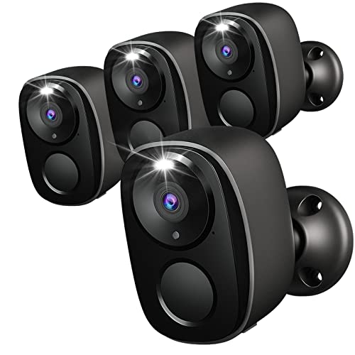 Rraycom 4Pack Outdoor Wireless Security Cameras with AI Motion Detection