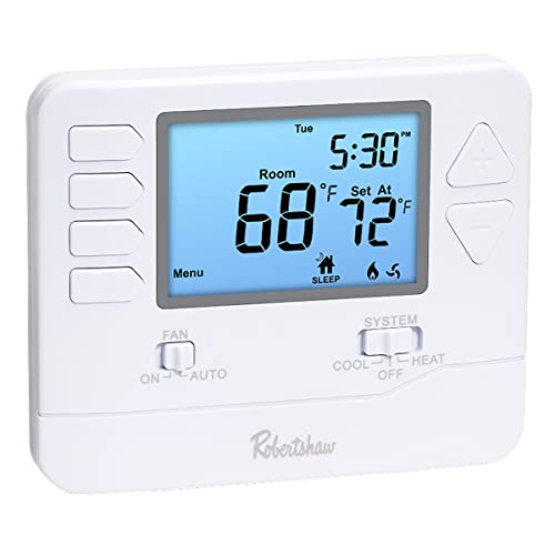RS9110 Pro Series Programmable Thermostat - White, 1 Heat / 1 Cool