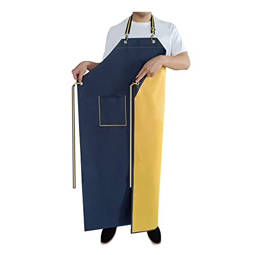 MAKAXI Waterproof Rubber Apron with Pockets for Dishwashing and Restaurant Use