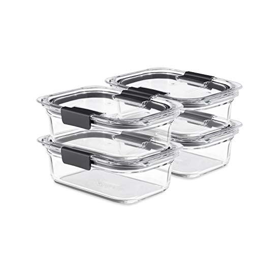 Rubbermaid Glass Storage Containers, 3.2-Cup, Pack of 4
