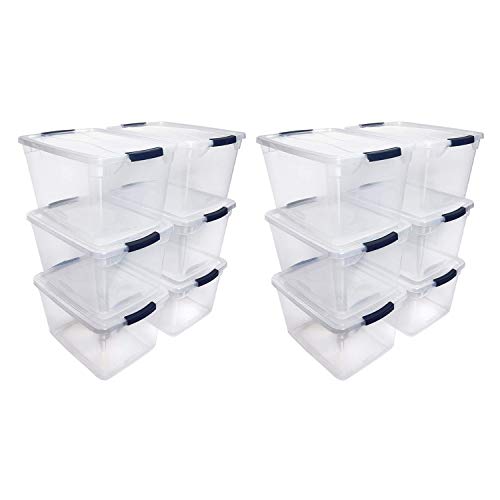 Rubbermaid Cleverstore 30 Quart Latching Stackable Storage Totes (12 Pack)