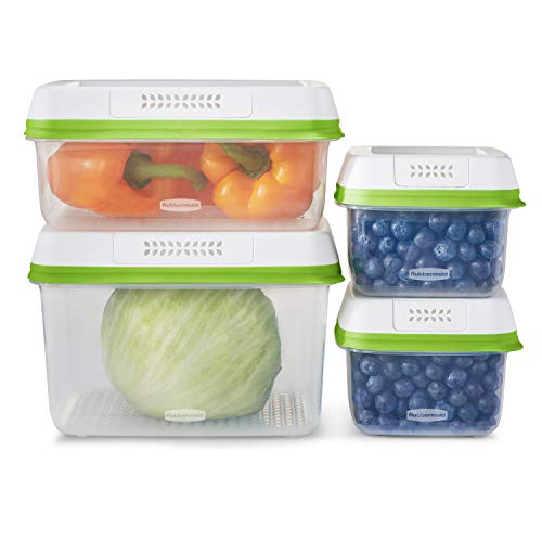 Sanno Fridge Food Storage Containers Produce Saver FreshWorks Produce - Stackable Refrigerator Kitchen Organizer Keeper, Food Storage Container Bin