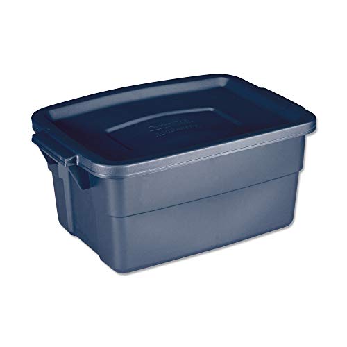 Rubbermaid Roughneck Clear 66 Qt/16.5 Gal Storage Containers, Pack of 4  with Latching Grey Lids, Visible Base, Sturdy and Stackable, Great for  Storage