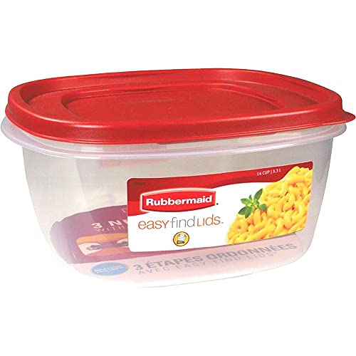 Rubbermaid Easy Find Lids Food Storage and Organization Containers, 3-Pack,  Racer Red