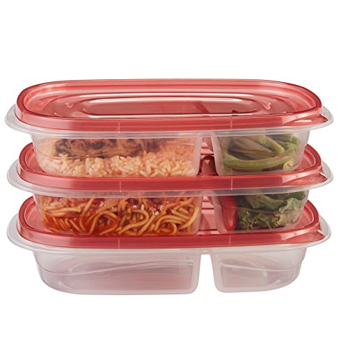 Rubbermaid TakeAlongs Food Storage Containers, 3.7 Cup, Tint Chili, 3 Count