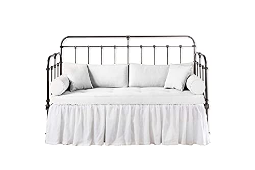 Microfiber Ruffled Daybed Skirt - Twin - 14" Drop - White