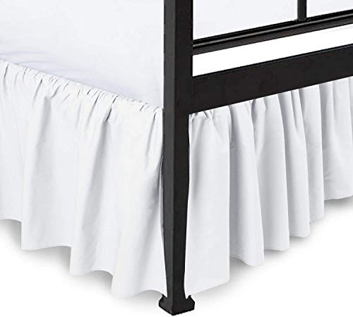 Ruffled Bed Skirt Split Corners Ultrasoft Poly Cotton/Microfiber Upto 24" Drop