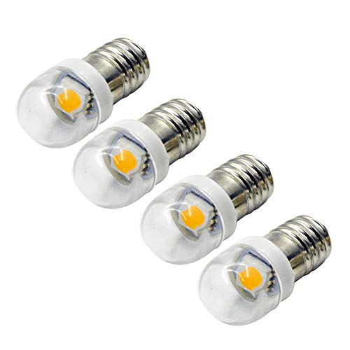 Ruiandsion 4pcs E10 LED Bulb 3V Upgrade for Headlamps, Flashlights - White 6000K