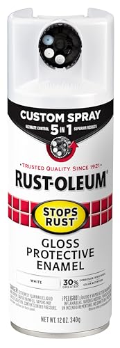 Rust-Oleum 376886 Stops Rust Custom Spray 5-in-1 Spray Paint, 12 oz, Gloss White