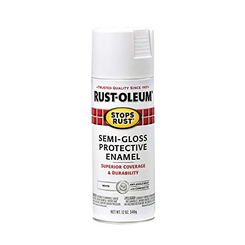 Rust-Oleum 7797830 Stops Rust Spray Paint, 12 oz, Semi-Gloss White