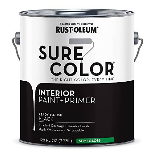 Rust-Oleum Interior Wall Paint and Primer Semi-Gloss Black gal