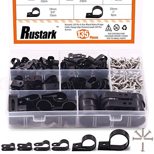 Black Nylon Cable Clamp Clips & Organizer Kit for Wire Management
