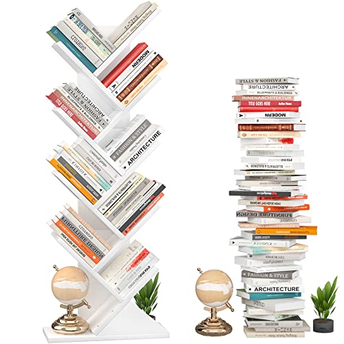 Rustic 9-Tier Tree Bookshelf for Home & Office