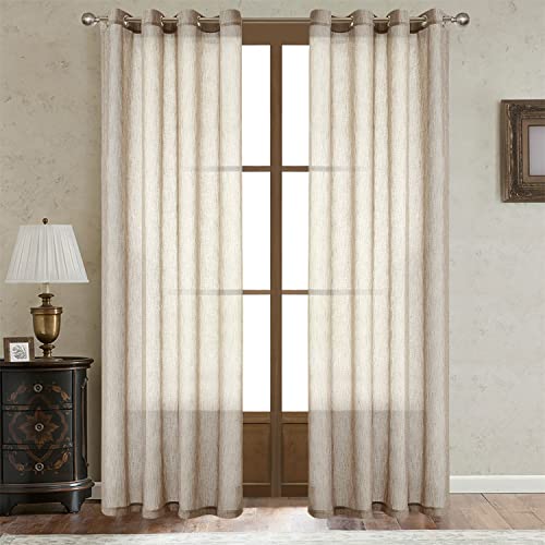 Rustic Burlap Linen Curtains - Sheer and Cozy