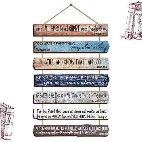 Rustic Christian Wall Art with Bible Verses