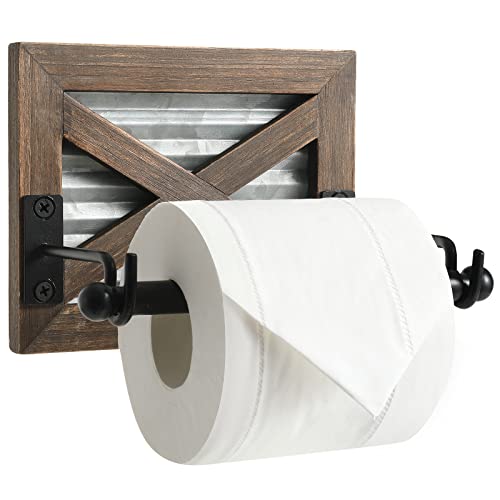 Autumn Alley Black Farmhouse Toilet Paper Holder - Farmhouse Bathroom  Decorative Accessories Country - Black Wood, Corrugated Galvanized Metal &  Black