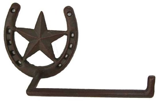 Rustic Metal Star and Horseshoe Toilet Paper Holder