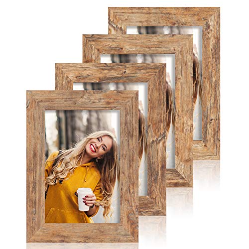 Rustic Picture Frame Set with High Definition Glass