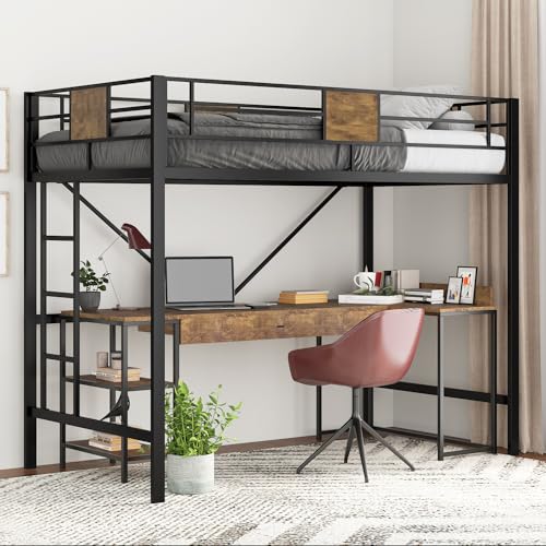 Rustic Style Twin Size Loft Bed Frame