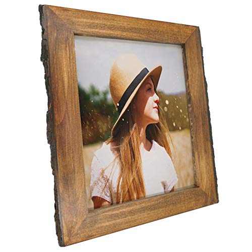 Rustic Wood Photo Frame for Tabletop or Wall Display