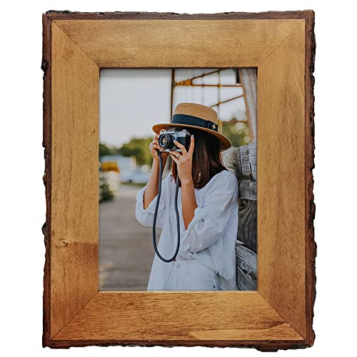 Rustic Wood Photo Frame for Tabletop or Wall Display