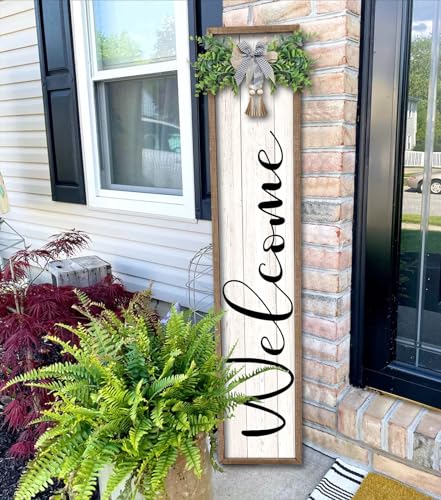 Rustic Wood Welcome Sign for Front Porch