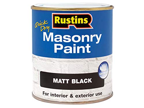 Rustins - Quick Dry Masonry Paint Black 500ml