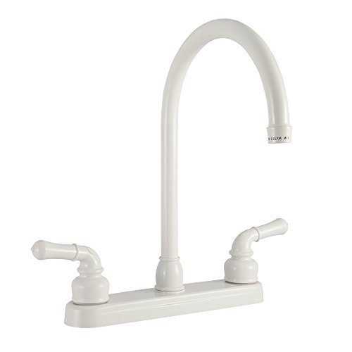 RV J-Spout Kitchen Sink Faucet (White)