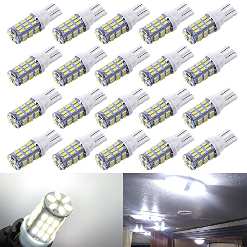RVBULBZL Super Bright 20-Pack LED Bulbs Xenon White for RVs & Trailers