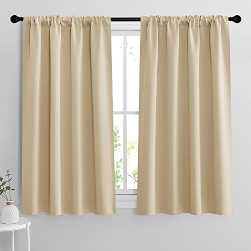 RYB HOME Blackout Curtains - Biscotti Beige, 2 Pcs