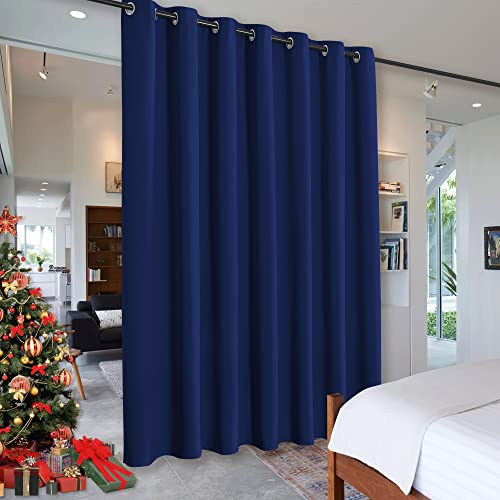 RYB HOME Navy Blue Extra Wide Blackout Curtain Panel - 100x84