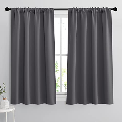 RYB HOME Grey Blackout Curtains