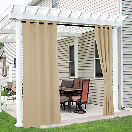 RYB HOME Outdoor Curtains - Waterproof Drapes for Patio